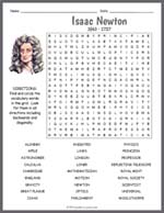 Isaac Newton Word Search Thumbnail