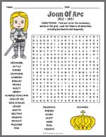 Joan of Arc Word Search Thumbnail
