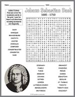 Johann Sebastian Bach Word Search Thumbnail