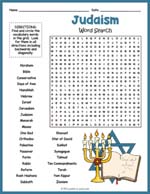 Judaism Religion Word Search Thumbnail