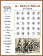 Lost Colony of Roanoke Word Search Thumbnail