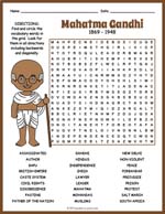 Mahatma Gandhi Word Search Thumbnail