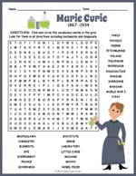 Marie Curie Word Search Thumbnail