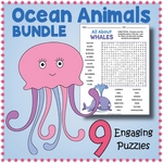 Ocean Animals Word Search Bundle thumbnail