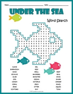 Marine Animals Word Search Thumbnail