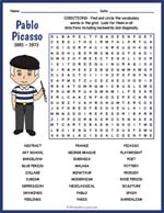 Pablo Picasso Word Search Thumbnail