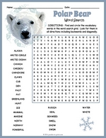 Polar Bear Word Search Thumbnail
