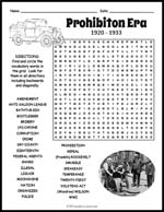 Prohibition Era Word Search Thumbnail