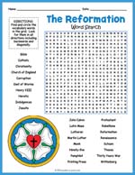 Protestant Reformation Word Search Thumbnail