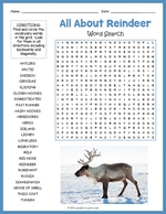 Reindeer Word Search Thumbnail