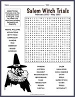 Salem Witch Trials Word Search Thumbnail