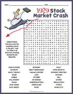 Stock Market Crash of 1929 Word Search Thumbnail