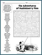 The Adventures of Huckleberry Finn Word Search Thumbnail