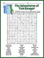 The Adventures of Tom Sawyer Word Search Thumbnail