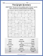 The Wright Brothers Word Search Thumbnail