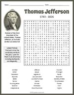 Thomas Jefferson Word Search Thumbnail