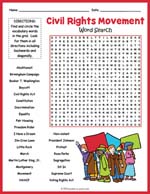 Us Civil Rights Movement Word Search Thumbnail