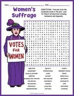 Womens Suffrage Rights Word Search Thumbnail