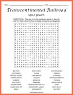 Transcontinental Railroad Word Search Thumbnail