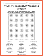 Transcontinental Railroad Word Search thumbnail