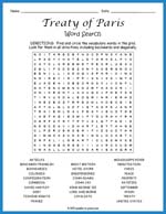 Treaty of Paris Word Search Thumbnail