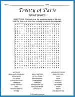 Treaty of Paris Word Search Thumbnail