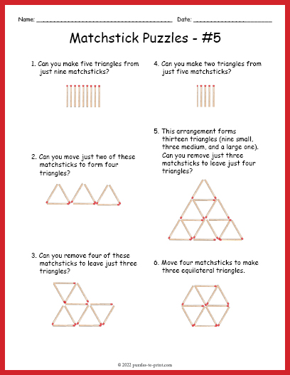 Triangle Matchstick Puzzles