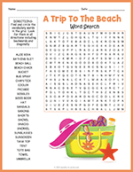 Trip To The Beach Word Search thumbnail