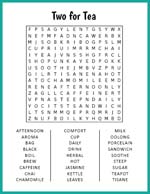 Two for Tea Word Search thumbnail