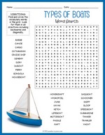 Types of Boats Word Search thumbnail