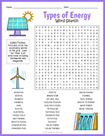 Types of Energy Word Search thumbnail