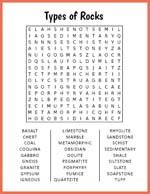 Types of Rocks Word Search thumbnail
