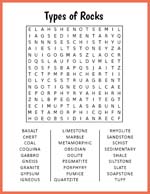 Types of Rocks Word Search thumbnail
