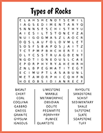 Types of Rocks Word Search thumbnail