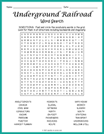 Underground Railroad Word Search thumbnail