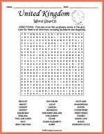 United Kingdom Word Search Thumbnail