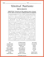 United Nations Word Search Thumbnail