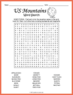 US Mountains Word Search thumbnail