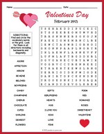Valentine's Day Word Search thumbnail