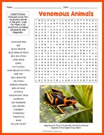 Venemous Animals Word Search Thumbnail