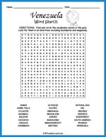 Venezuela Word Search Thumbnail