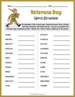 Veterans Day Word Scramble thumbnail