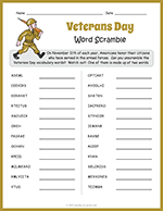 Veterans Day Word Scramble thumbnail