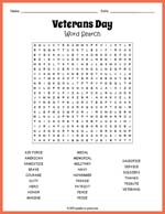 Veterans Day Word Search Thumbnail