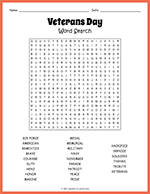 Veterans Day Word Search thumbnail