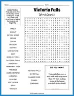 Victoria Falls Word Search thumbnail