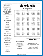 Victoria Falls Word Search thumbnail