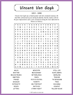 Vincent van Gogh Word Search thumbnail