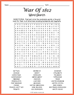 War Of 1812 Word Search thumbnail