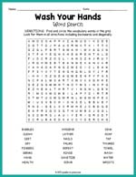 Wash Your Hands Word Search Thumbnail